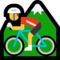 Person Mountain Biking emoji on Microsoft